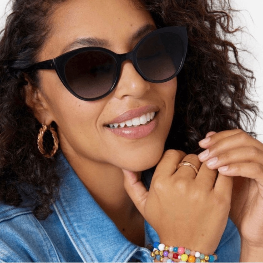 Kate Spade Samantha Black Cat Eye Sunglasses - Picture 6 of 12
